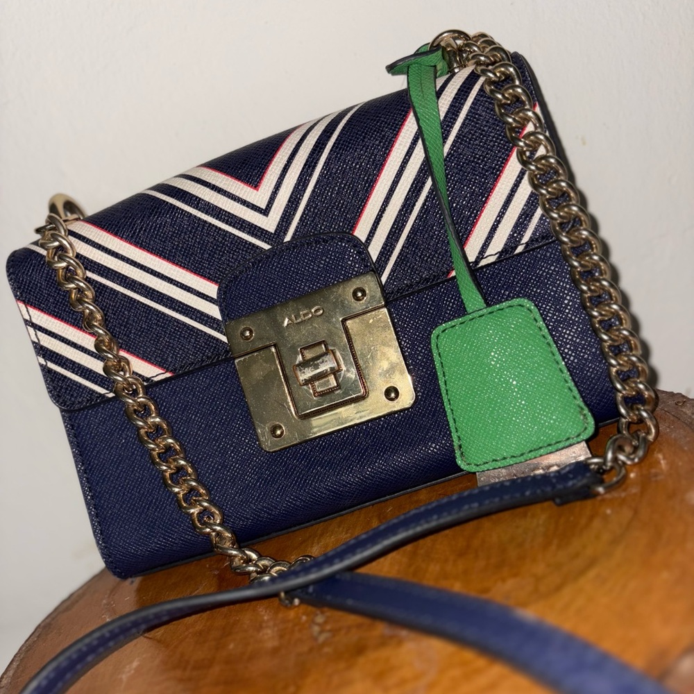 ALDO Navy and White Crossbody Bag